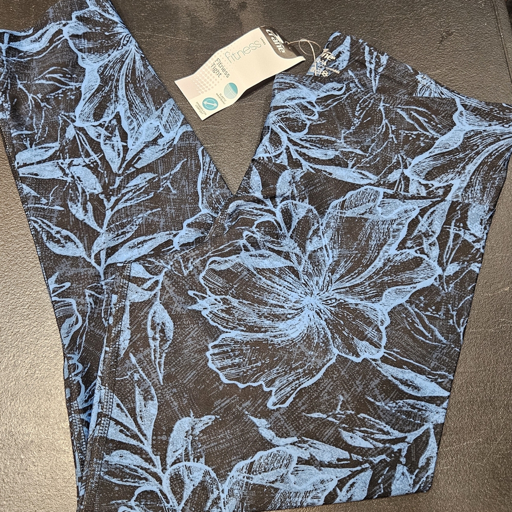 Floral Black and Blue Leggings